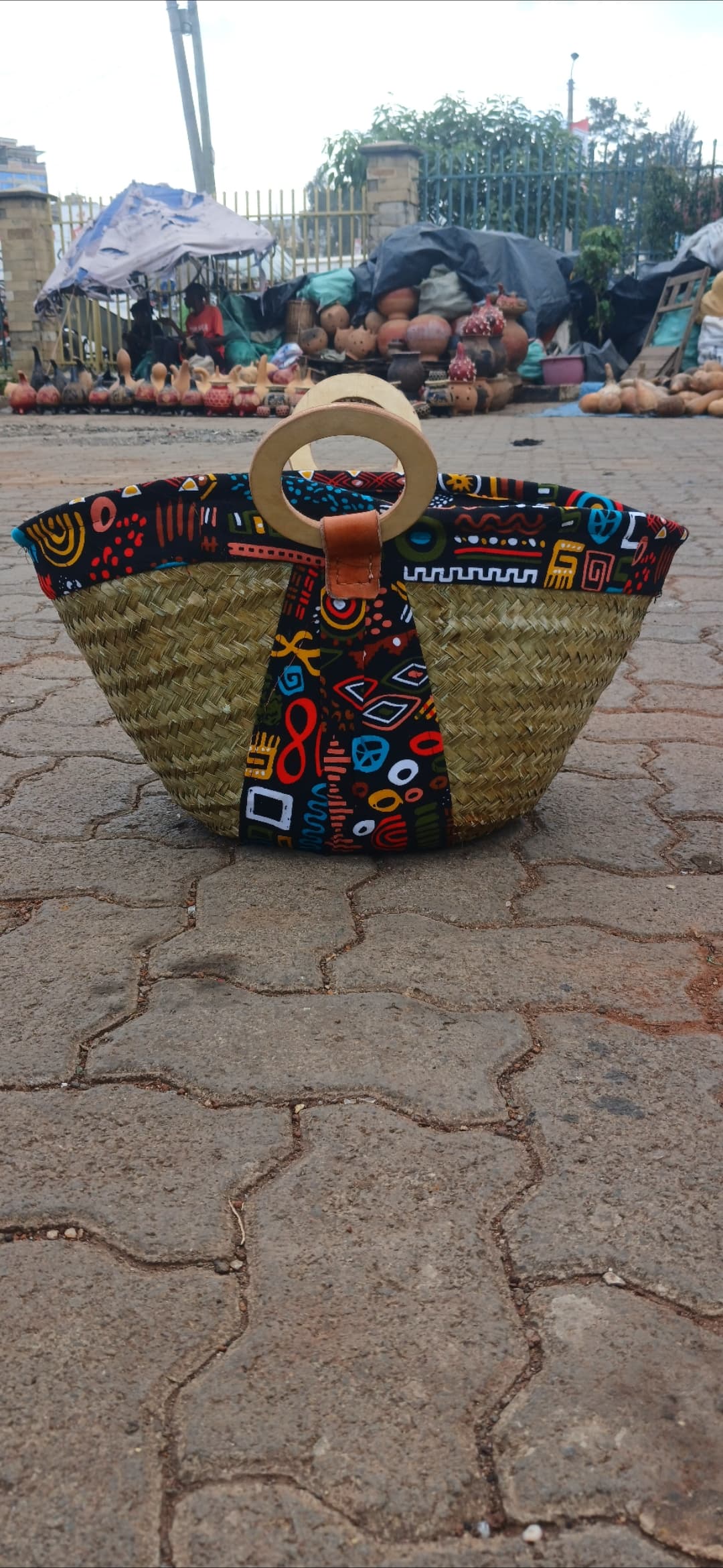 Papysrus shoppjng bags(wooden handles)