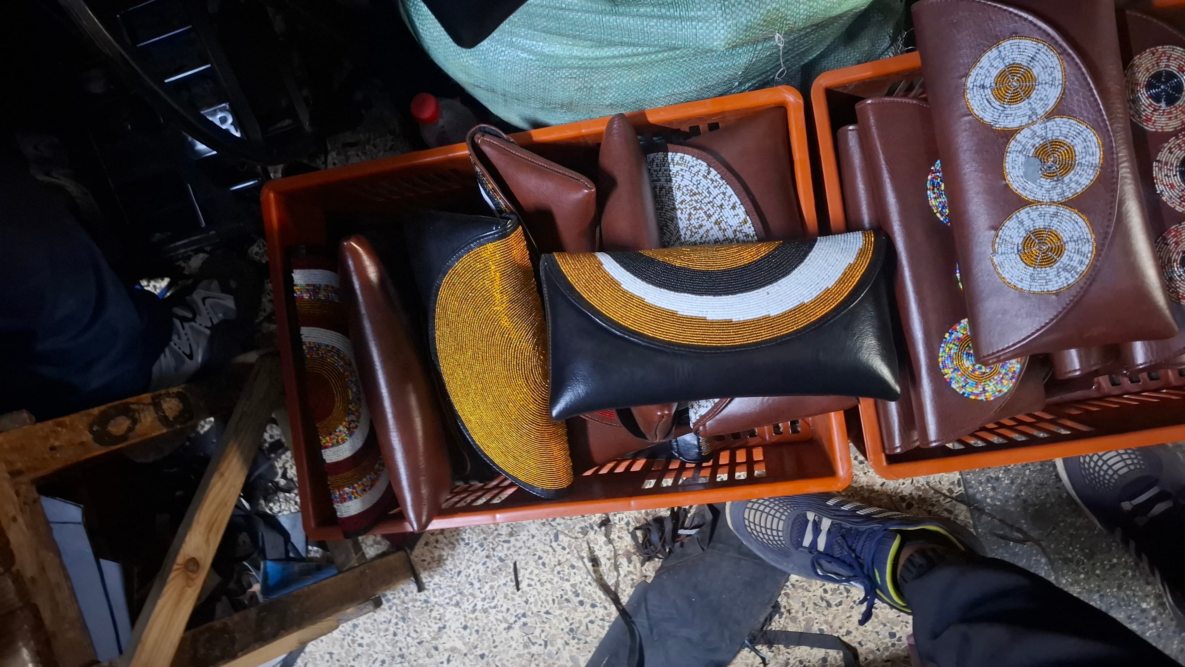 Beaded toiletry bags