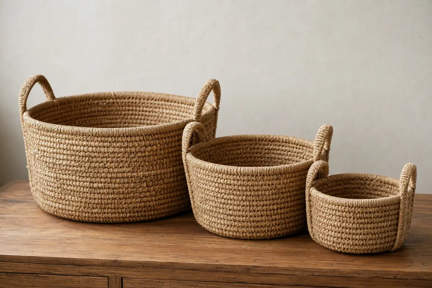 Nested baskets showing scale
