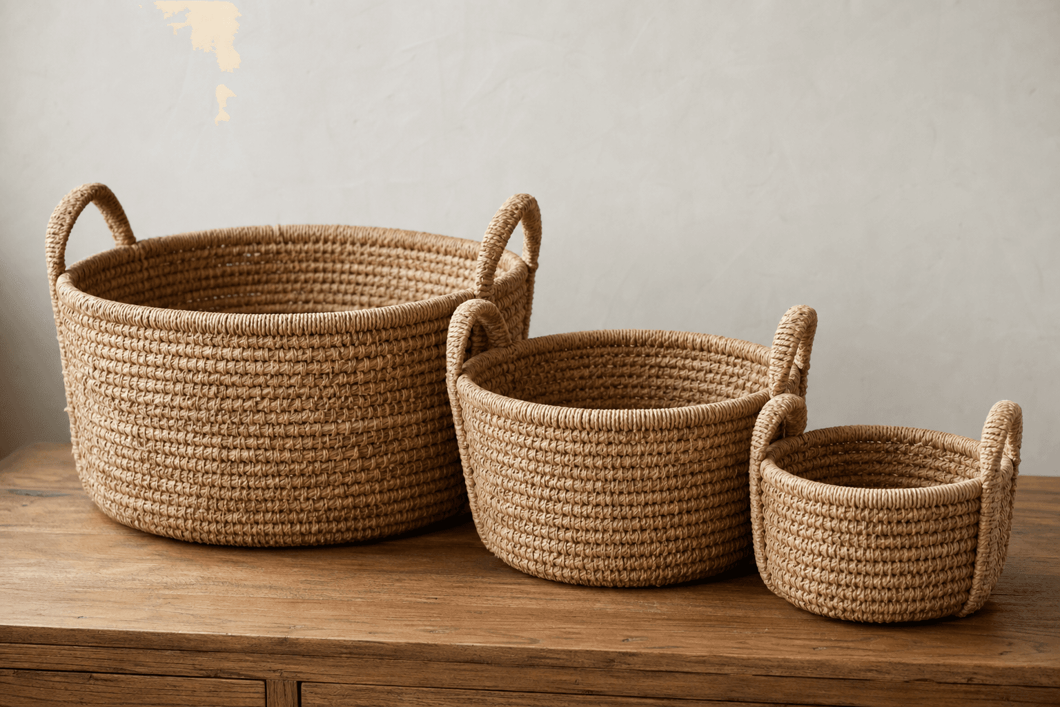 Nested baskets showing scale